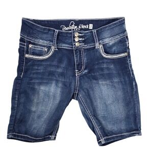 Revolution by‎ Revolt Stretch Denim Shorts Dark Blue Girls Size 16